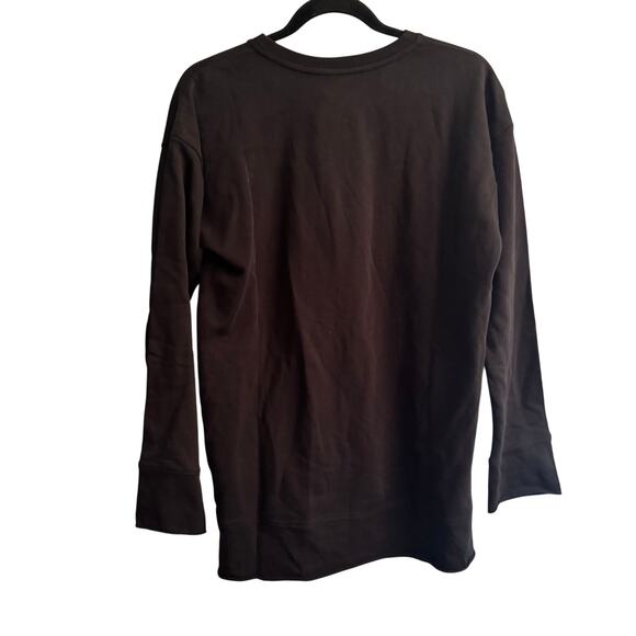 New Johnny Was Hi-Lo Pullover Black Floral Embroidered Slit Long Sleeve Sz S - Picture 6 of 6